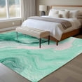 thumbnail image 4 of Green Marble Area Rugs 8'x10', Washable Small Throw Rugs for Living Room Patio, Summer Ocean Wave Green Ombre Indoor Outdoor Rug Non-Slip Low Pile Carpet Runner Reversible Floor Mats, 4 of 8
