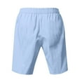 thumbnail image 5 of Mingw Mens Shorts Men Versatile Retro Flax Breathable Drawstring Elastic Waist Beach Shorts, 5 of 5