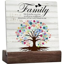 Funny Family Ceramic Table Sign Desk Decor Family Like Branches On A Tree Ceramic Desk Signs With Quotes Rustic Sign For Home Living Room Shelf Table Decoration