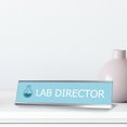 thumbnail image 2 of Lab Director, Light Blue Silver Frame, Desk Sign (2x8”), 2 of 3