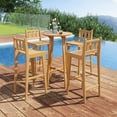thumbnail image 4 of Costway 1 PCS 30" Teak Wood Bar Stool with Footrest & Backrest Wooden Bar Height Chair, 4 of 9