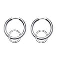 thumbnail image 3 of ziyahi Stainless Steel Hip Hop Silver Color Double Loops Dangle Earrings Piecring, 3 of 8