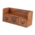 thumbnail image 3 of Zxpjkyu Wooden Storage Box with 3 Drawers Decorative Home Rack Desk Office Organizer for, 3 of 9
