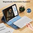 thumbnail image 4 of KVTVOU Keyboard Case for iPad A16 11 inch 2025 / 10th Generation 10.9 inch 2022, Detachable Wireless Keyboard Cover with Pencil Holder for iPad 11/10th Gen, Blue, 4 of 9