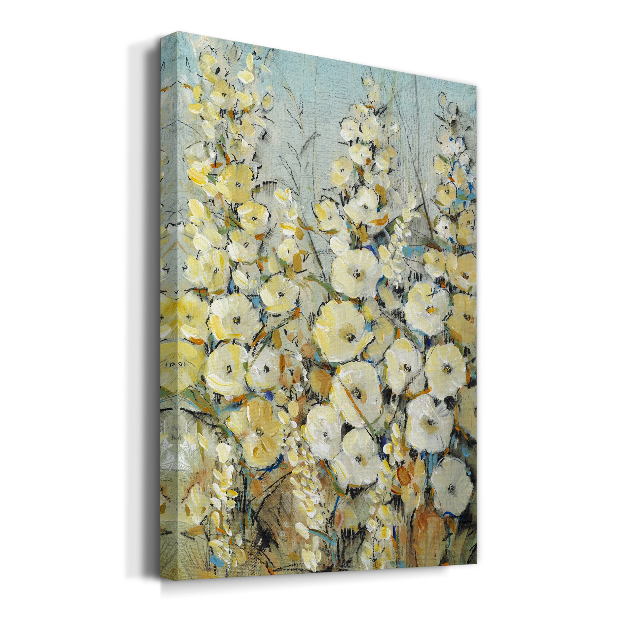 Cluster of Hollyhock I Premium Gallery Wrapped Canvas - Ready to Hang