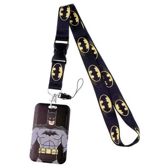 Batman Superhero Logo Design Lanyard With ID Holder Keychain