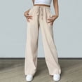 thumbnail image 2 of Women's Casual Pants High Waist Wide Leg Comfortable Trousers with Drawstring for Ladies Fashion, 2 of 2