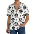 thumbnail image 3 of Vsdgher Pirate Puppy Print Men's Wrinkle Free Untucked Cuban Shirt Business Casual Button Down Shirts Short Sleeve Shirt, 3 of 7