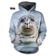thumbnail image 2 of Sudadera con capucha con estampado de foca 3D para hombre y mujer, divertida sudadera con capucha con estampado de foca oso, estilo Harajuku, 2 of 5