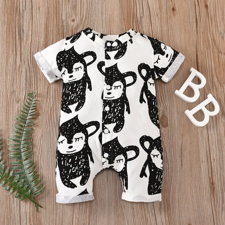 

Hunpta Newborn Infant Baby Girls Boys Short Sleeve Cartoon Bodysuit Romper Jumpsuit