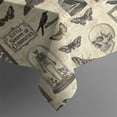 thumbnail image 5 of Beige Gothic Skull Butterfly Birdcage Pattern Square Tablecloth,Waterproof Square Table Cover,Wipeable Spillproof Washable Table Cover for Home Kitchen Party Decor 42"X42"(107x107cm), 5 of 6