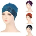 thumbnail image 3 of Head Scarf Stretch Hair Loss Muslim Turban Hat Beanie Hat Chemo Cap Hijab Cap DARK GREY, 3 of 8