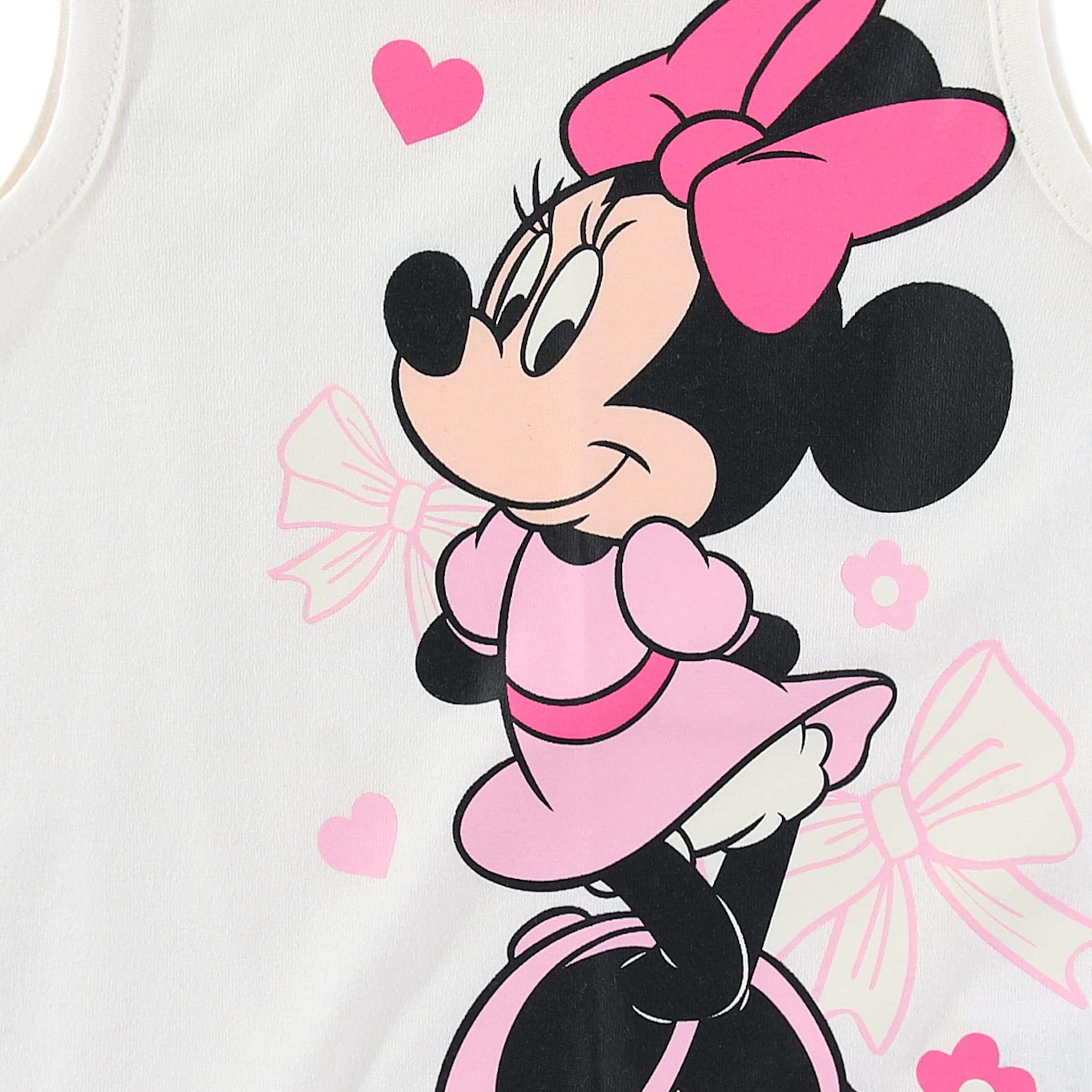 Disney Minnie Mouse Girls Tank Top, Shorts, and Tulle Skirt Girls), 3 Piece Set, Sizes 12M-6X