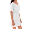 thumbnail image 4 of V-Neck Short Sleeve Girls Swimsuit Cover-Up Loose Lightweight Mini Dress, 4 of 4