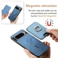 thumbnail image 4 of Classic Back Case for Google Pixel 9 Pro, with Removable Magnetic Card Slots Support Car Magnetic Mount with Finger Ring Stand Business Thin Fit Phone Case Cover for Google Pixel 9 Pro, Blue, 4 of 7