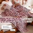 Livhil Flannel Fleece Throw Blanket, Lightweight Cozy Pink Leopard