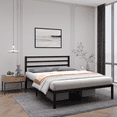 thumbnail image 5 of Golden Gate Beds Metal Platform Bed Frame with Headboard, Heavy Duty Steel Slats, No Box Spring Required, Noise-Free, Easy Assembly, Minimalist Design with Under-Bed Storage - Queen size,Black Finish, 5 of 7