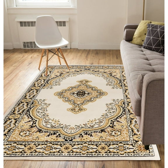 Well Woven Miami Oriental Traditional Area Rugs, Off-White
