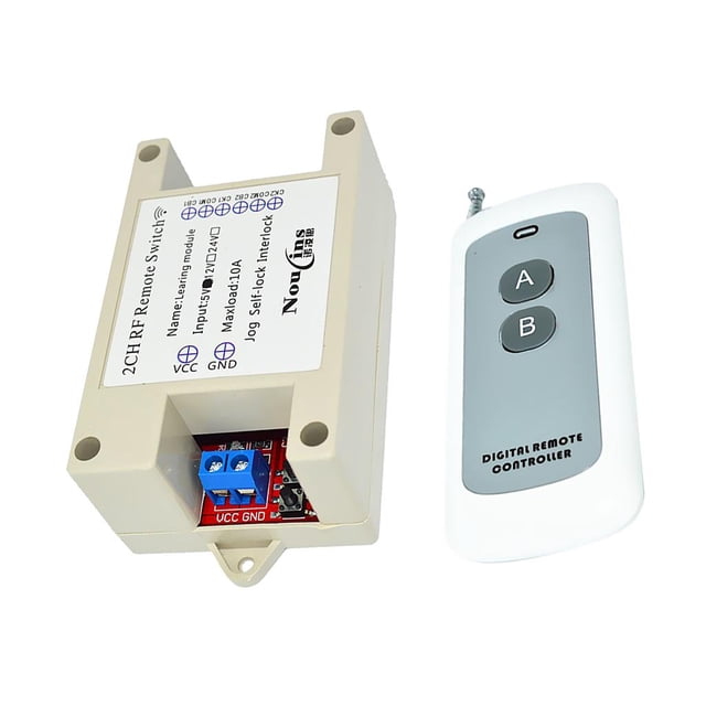 5 V 2 canales 433 m de 2 botones de telemando blancos + módulo receptor Instalación eléctrica yotijar Interruptor de relé