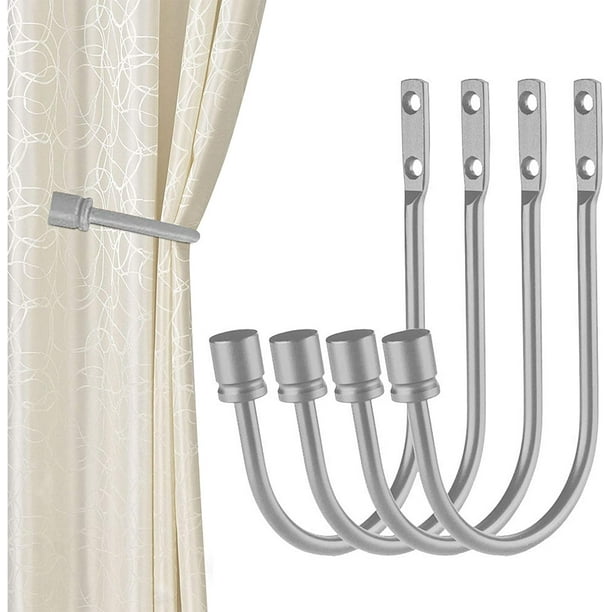 Curtain Holdbacks 4pcs U Shaped Hook, Shower Curtain Tie Back Hooks