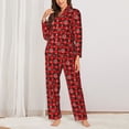 thumbnail image 2 of Salouo Snowflakes On A Buffalo Plaid Pattern Women's Pajamas Set Long Sleeve Button Down Sleepwear Soft Pj Lounge Sets for women 2 Piece Pjs Set with Long Pants-X-Large, 2 of 7