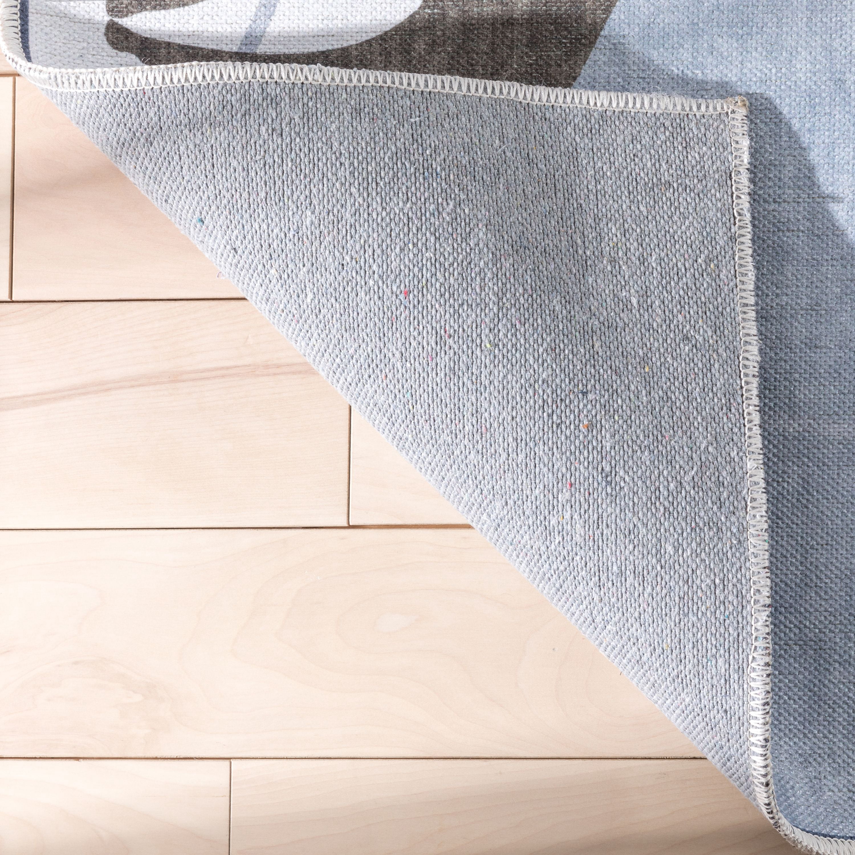 Well Woven Kids Rugs Safari Modern Grey Printed Distressed Machine Washable 5' x 7' Area Rug