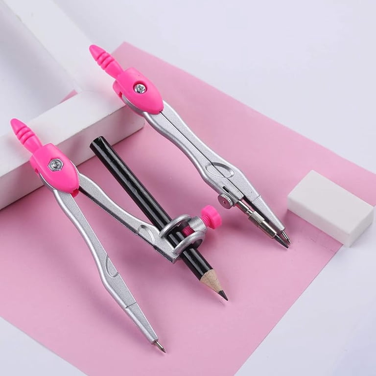 10-Piece Geometry Set For Students - Includes Compass, Ruler, Protractor, Eraser, Pencil & Storage Box