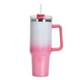 thumbnail image 1 of Vaso de 40 oz con asa y tapa con pajita, taza de viaje de acero inoxidable reutilizable y aislada que mantiene las bebidas frías, botella para agua, té helado o café, 1 of 5