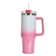 thumbnail image 1 of Vaso de 40 oz con asa y tapa con pajita, taza de viaje de acero inoxidable reutilizable y aislada que mantiene las bebidas frías, botella para agua, té helado o café, 1 of 5