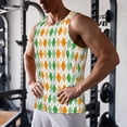 thumbnail image 5 of Uemuo St. Patrick's day argyle Pattern Men's Muscle Shirts Sleeveless Dry Fit Gym Workout Tank Top Lightweight Sports Tank Top Beach Tank Top, Loose-fit Sleeveless Shirt-XX-Large, 5 of 7