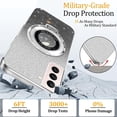 thumbnail image 4 of Compatible with Samsung Galaxy S21 Case Glitter with Magnetic Stand Pink,Phone Samsung S21 Case Silicone Transparent Support Wireless Charging Shockproof Luxury Protective Cover (Silver), 4 of 7