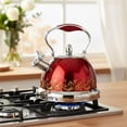 thumbnail image 2 of HausRoland Stainless Steel Whistling Kettle 3.7 Qt (3.5 L) Stovetop Kettle with Ergonomic Handle Tea Kettle for Stove Top, Red, 2 of 8