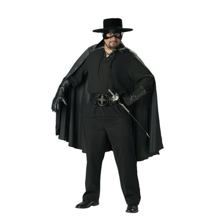 Black Zorro Bandido Men Adult Halloween Costume - 2XL