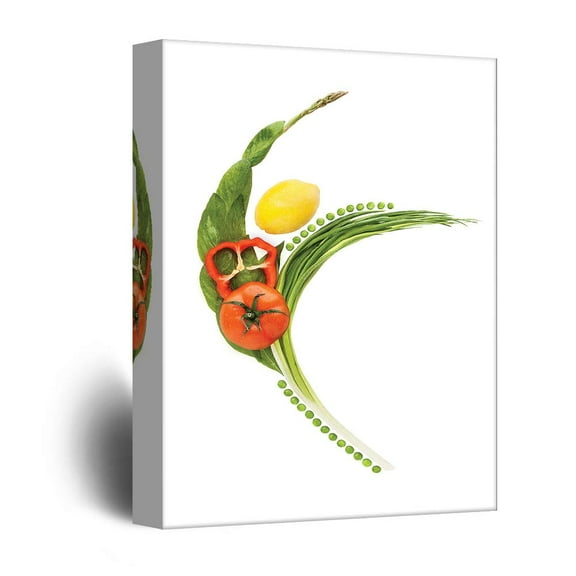wall26 Canvas Wall Art Funny Colorful Fruits Print Gallery Wrap Modern Home Decoration Ready to Hang - 24x36 inches