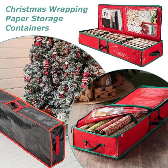 Clerance! PawCasa Christmas Wrapping Paper Storage Containers Gift Wrap GXW Organizer