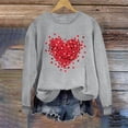 thumbnail image 6 of asdoklhq Womens Casual Love Heart Shirts Women's Fashion Long Sleeve Printed Sweatershirt Loosen Blouse Gray XL, 6 of 8