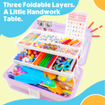 thumbnail image 2 of 1000 Pcs Arts and Crafts Supplies Kit for Kids, DIY Craft Materials Set with 3-Layer Portable Box, School Art Craft Kit for Ages 4-6, 6-8, 8-12, 2 of 7