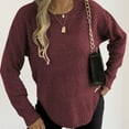 thumbnail image 6 of Jalioing Crew Neck Sweaters for Women Fall Winter Casual Solid Pullover Sweater Casual Long Sleeve Knit Tops, 6 of 8