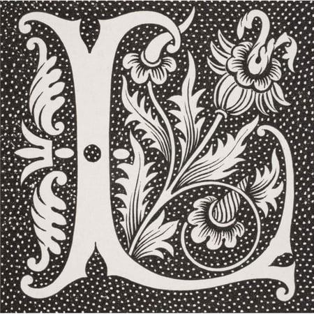 Decorative Capital Letter L Poster Print, Large - 24 x 24