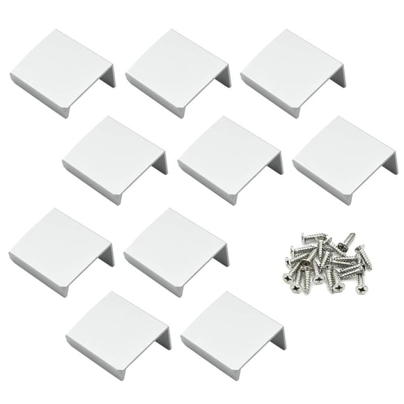Lc Lictop 10 Uds 35Mm/1,37 "" tono plateado aluminio borde del dedo tirador oculto manija para el hogar cocina puerta cajón gabinete
