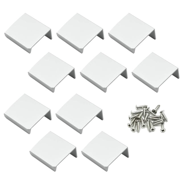 Lc Lictop 10 Uds 35Mm/1,37 "" tono plateado aluminio borde del dedo tirador oculto manija para el hogar cocina puerta cajón gabinete