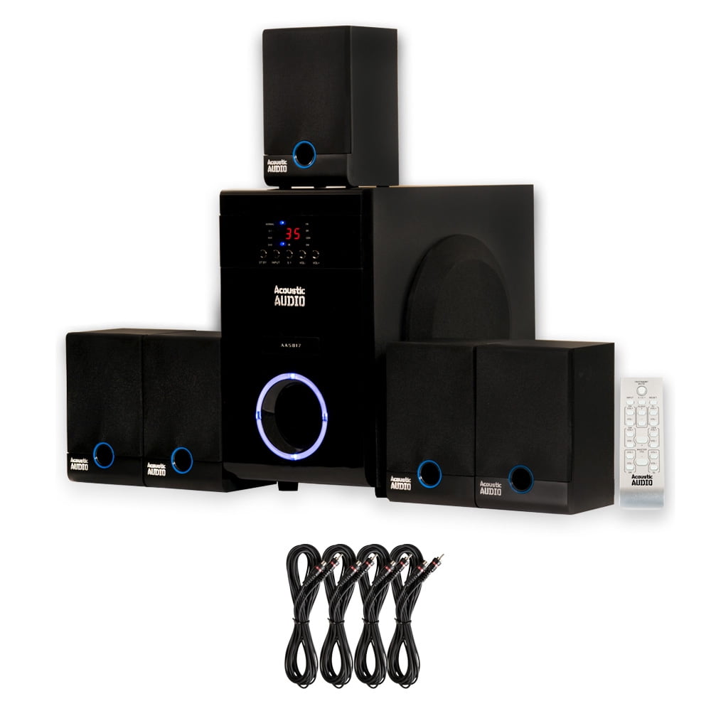 Acoustic Audio AA5817 Home Theater 5.1 Speaker System with 4 Extension