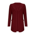 thumbnail image 2 of Jxximdong Fashion Coat for Women, Casual Solid Color Pocket Long Sleeve Top Hooded Cardigan Jacket, Women's Coats Red, 2 of 6