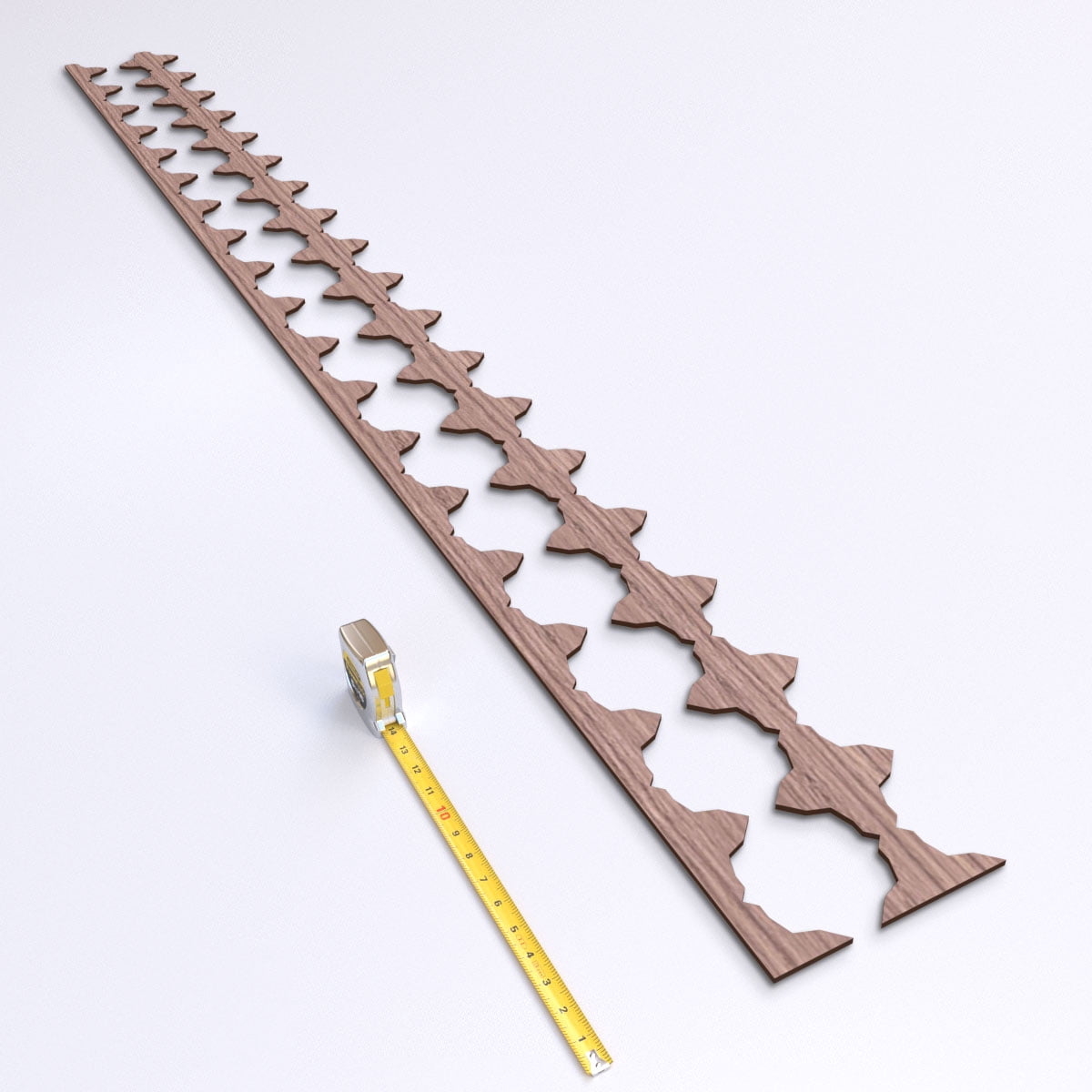 Ekena Millwork 94"H x 1/4"T Pandora Adjustable Wood Decorative Slat Wall Panel Kit, Walnut (contains 16 Slats + 1 Straight Edge Starter Slat)