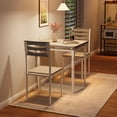 thumbnail image 5 of 3 Piece Dining Table Set, Dining Table and Chairs Set for 2, Kitchen Table Set for Small Spaces, Kitchen, Apartment, Gray, 5 of 7