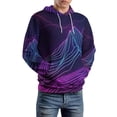 thumbnail image 2 of POBUDS Hoodie, Regular Fit Sporty Pullover Hooded Sweatshirt for Men Women Cyber Neon Mountains S, 2 of 6