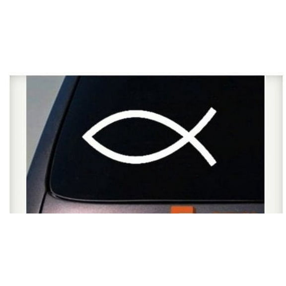 Jesus Fish Vinyl Car Window Decal Christian Catholic God Pray Christ pray Jesus *C316*
