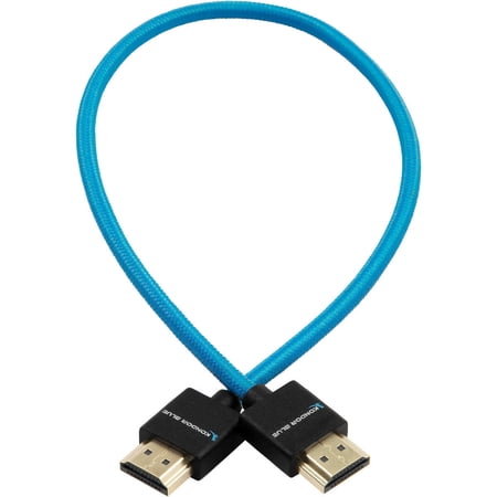 Kondor Blue 14 Thin HDMI to HDMI Braided Male Cable for on Camera Monitors Blue - image 4