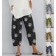 thumbnail image 2 of Pantalones holgados con bolsillos y cintura elástica con estampado de diente de león para mujer, 2 of 5
