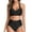 Black Dot, variant on Women Two Piece Vintage Swimsuit Retro Halter Ruched High Waist Bikini with Bottom